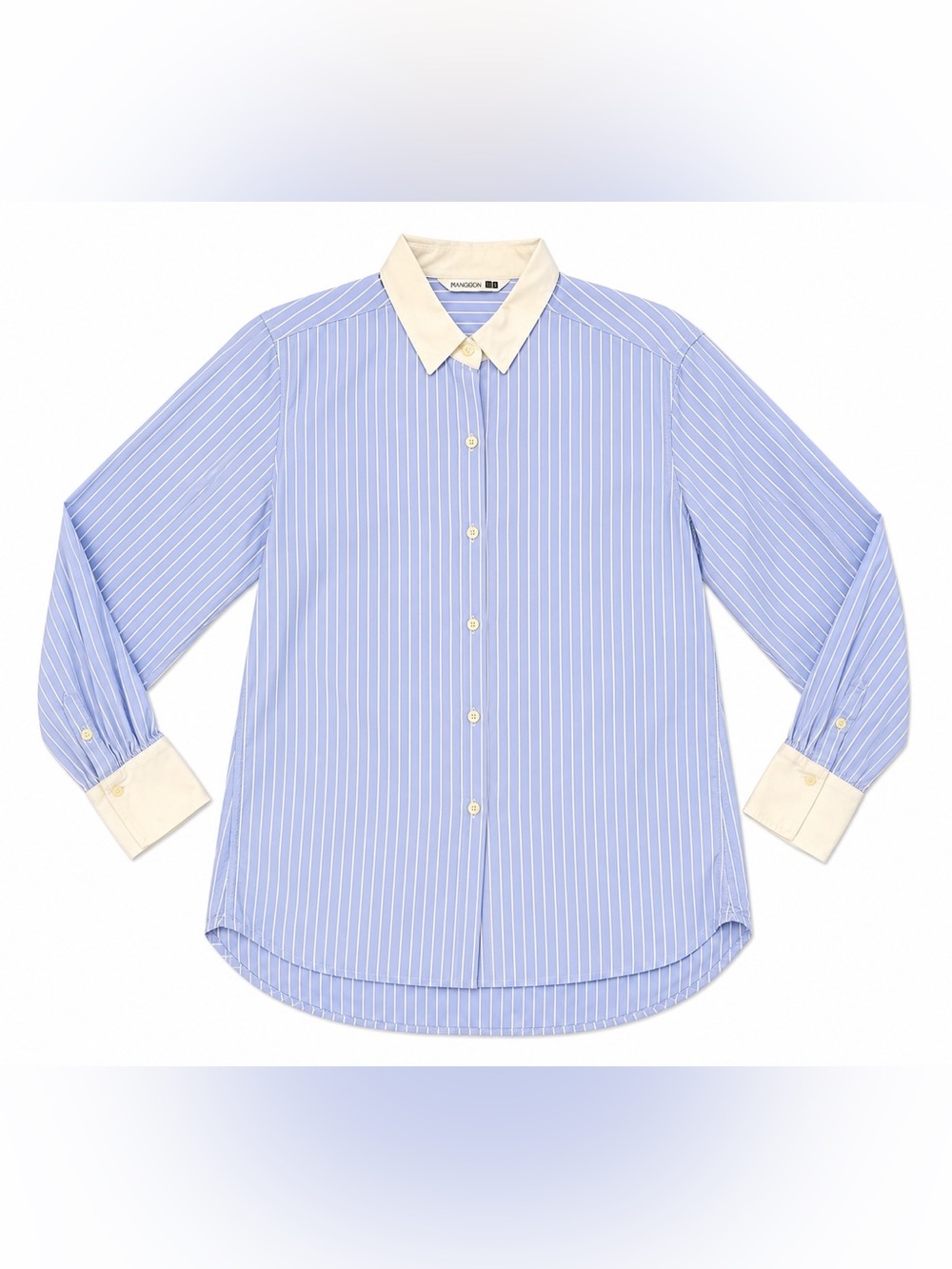 JW Anderson x Uniqlo Women's S Blue White Striped Button Down Shirt Long Sleeve